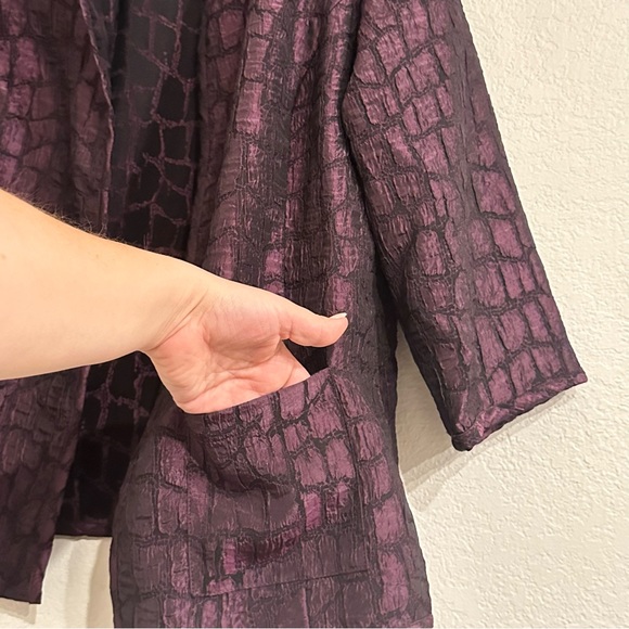 Vintage KORET Purple Textured Open Front Blazer Jacket, Size Large - Picture 6 of 6